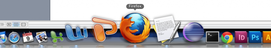 MacOSDock_SizeToIndicateSelection MacOS dock using size to indicate selected item